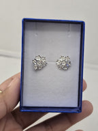 Pendientes de Plata 950 flor y mariposa