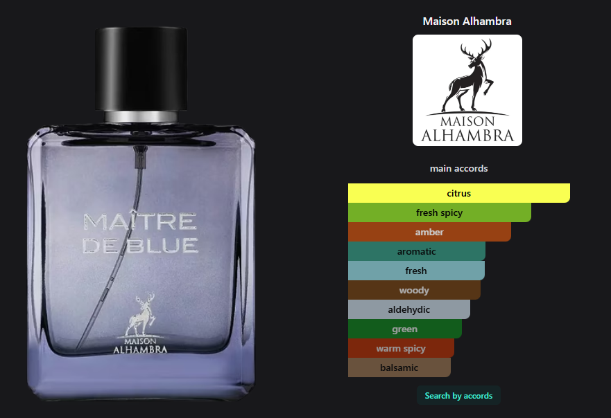 Maison Alhambra Maître de Blue edp 3.4 oz