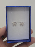 Pendientes de Plata 950 flor y mariposa