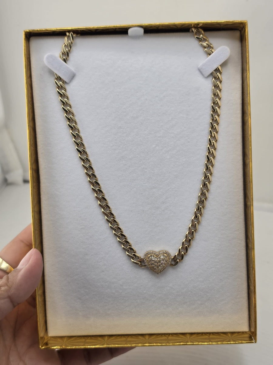 14K Gold necklace - Monaco heart shape