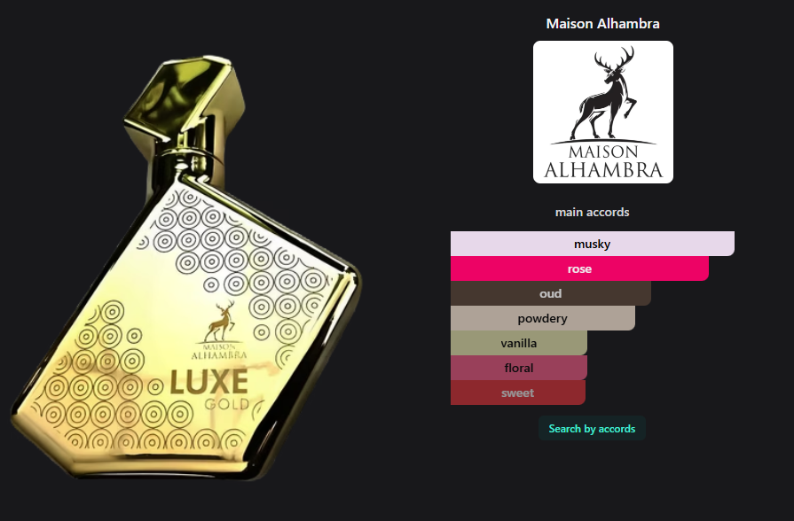 Maison Alhambra Luxe Gold edp 3.4 oz
