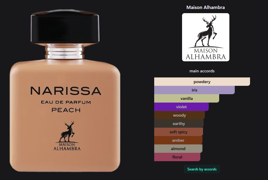 Maison Alhambra Narissa Peach 3.4 oz