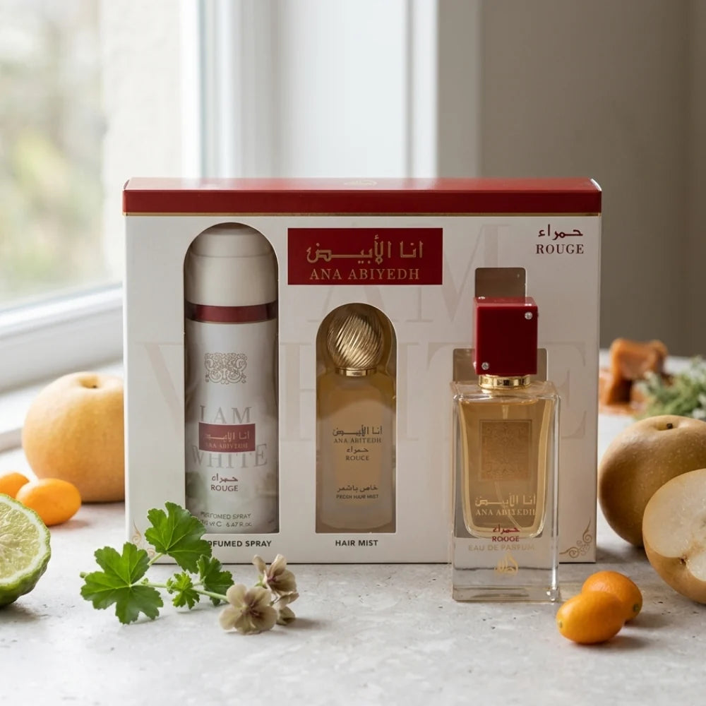 Lattafa Perfumes Ana Abiyedh Rouge giftset 3 pcs 3.4 oz